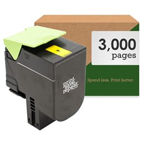print.save.repeat. lexmark 801hy yellow high yield remanufactured toner cartridge for cx410, cx510 laser printer [3,000 pages]