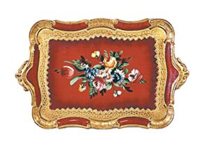 pescarresi florentine tray wood 21" x 14" hand made and painted in italy