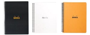 rhodia meeting books 6 x 8 inches, pack of 3, black, white and orange