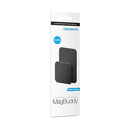 Naztech MagBuddy Ultra-Thin Plates - 2 Extra/Spare Plates for Your MagBuddy & MagBuddy Elite Magnetic Mount - [Black] 13626
