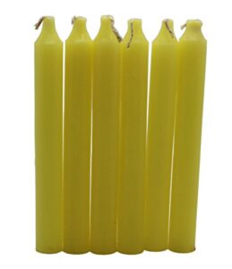 govinda - taper candle 6 inch - yellow - pack of 36