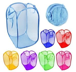 rainbow love 6pcs foldable pop up mesh washing laundry basket bag bin hamper toy tidy storage