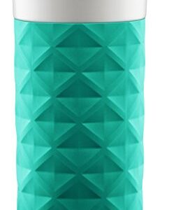 Ello Ogden Ceramic Travel Mug with Splash-Resistant Slider Lid and Protective Silicone Boot, Perfect for Coffee or Tea, BPA Free, Dishwasher Safe, Teal, 16 oz