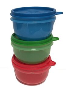 tupperware ideal little bowl set of 3 in green, red, blue