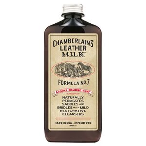 leather milk saddle washing soap - no. 7 - all-natural, non-toxic saddle soap deep cleaner for western & english saddles and tack. dye and scent free. made in usa. includes saddle scrub sponge pad!