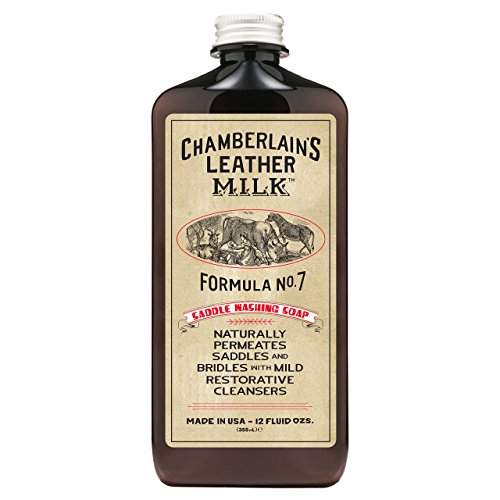 Leather Milk Saddle Washing Soap - No. 7 - All-Natural, Non-Toxic Saddle Soap Deep Cleaner for Western & English Saddles and Tack. Dye and Scent Free. Made in USA. Includes Saddle Scrub Sponge Pad!