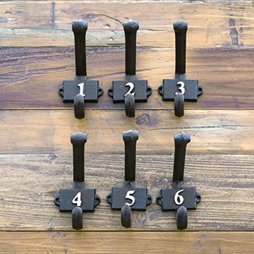 Park Hill Collection EAC82048 Numerical Hooks 1 to 6, Set of 6, 4-inch Height