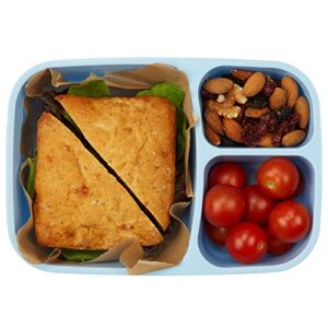 Leakproof, 3 Compartment, Bento Lunch Box, Airtight Food Storage Container (1 Pc) - Blue