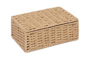 arpan natural paper rope storage basket box with lid (small)