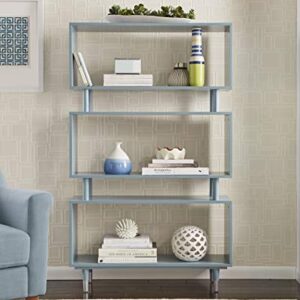 Target Marketing Systems Margo Mid-Century Modern Bookshelf, Antique Blue