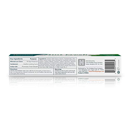 Himalaya Mint Fresh Gel Toothpaste, Fluoride Free to Reduce Plaque & Brighten Teeth, 6.17 oz, 2 Pack