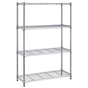 bestoffice adjustable wire shelving storage shelves heavy duty shelving unit for small places kitchen garage (chrome, 36×14×54)