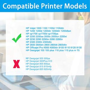 LCL Compatible Ink Cartridge Replacement for HP 10 11 C4844A C4836A C4837A C4838A 1000 1100 1100d 1100dtn 1200 1200d cp1700ps 2000cn 2200xi 2200 2200se 2000c (5-Pack 2Black Cyan Magenta Yellow)