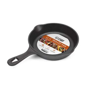 commercial chef 6.5 inch cast iron skillet, black