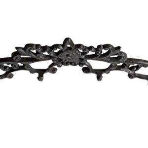 gasare, Decorative Hooks, Key Holder for Wall, Cast Iron Hooks, Wall Mount Screws and Anchors, 12 x 4 ½ Inches, Brown, 1 Unit