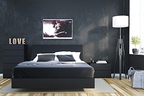 Nexera Platform Bed, Black, Queen