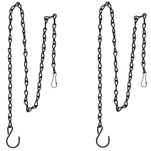 2 pack 35 inch hanging chain for bird feeders, planters, lanterns and ornaments (black)