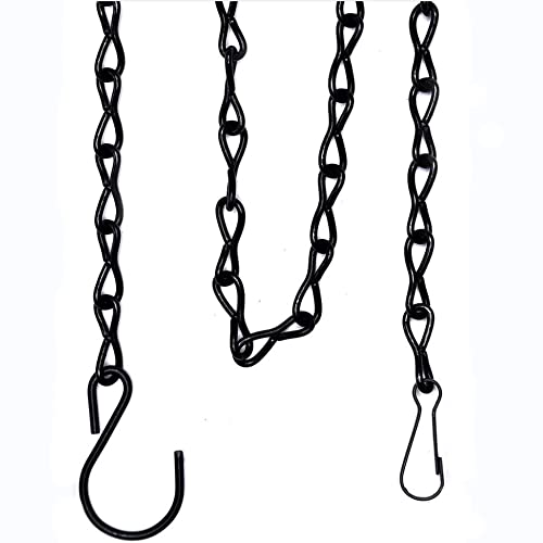 2 Pack 35 Inch Hanging Chain for Bird Feeders, Planters, Lanterns and Ornaments (Black)