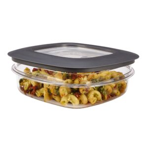rubbermaid premier easy find lids 3-cup meal prep and food storage container, grey |bpa-free & stain resistant
