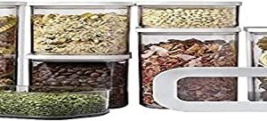 MEPAL, MODULA 7 Piece Food Storage Box Set for Cereal or Pasta with 3 Transparent Lids, Airtight, BPA Free, 1 Set