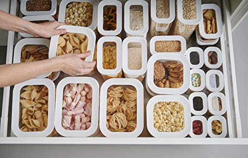 MEPAL, MODULA 7 Piece Food Storage Box Set for Cereal or Pasta with 3 Transparent Lids, Airtight, BPA Free, 1 Set