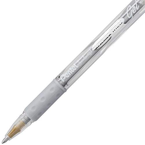 Pentel Sunburst Metallic Gel Pen, Medium Line, Permanent, Gold, Silver, Bronze Ink Pack of 3 (K908MRBP3M)