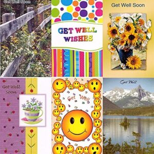 Assorted Get Well Greeting Cards in a Bulk 12 Pack