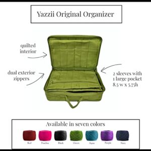 Yazzii Original Craft Organizer Tote Bag - Portable Storage Bag Organizer - Multipurpose Storage Organizer for Crafts, Cosmetics & Jewelry. Green