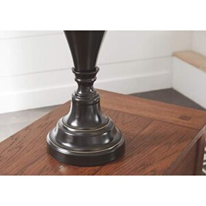 Signature Design by Ashley Darlita Traditional 29" Table Lamp with Pedestal Base, 2 Count, Dark Brown with White Shade