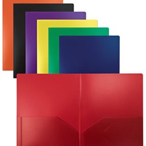 Better Office Products Poly 2 Pocket Folders Heavyweight, 36 Piece