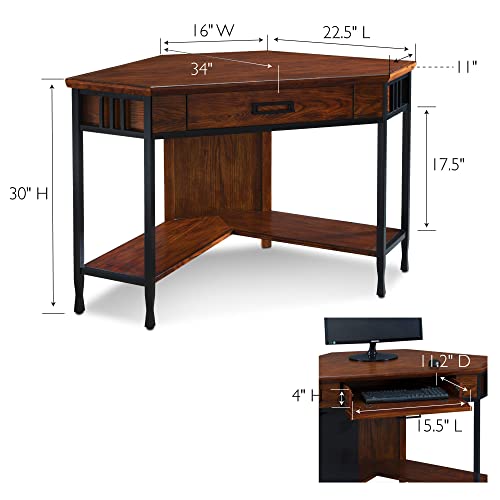 Leick Home SINCE 1910 11230 Iron craft Corner Computer/Writing Desk, Brownbronze