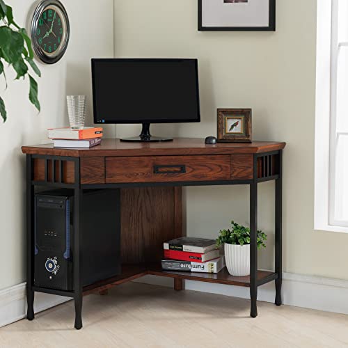 Leick Home SINCE 1910 11230 Iron craft Corner Computer/Writing Desk, Brownbronze