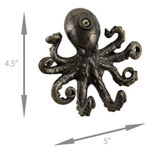 Zeckos Antique Bronze Finish Steampunk Octopus Wall Hook