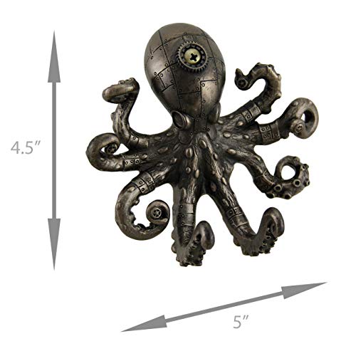 Zeckos Antique Bronze Finish Steampunk Octopus Wall Hook