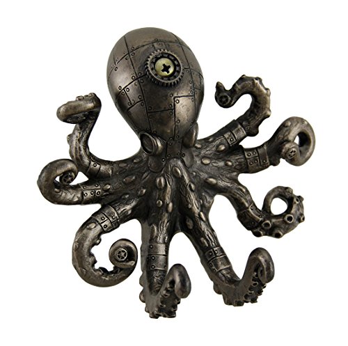 Zeckos Antique Bronze Finish Steampunk Octopus Wall Hook