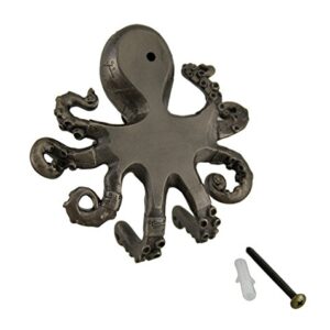 Zeckos Antique Bronze Finish Steampunk Octopus Wall Hook