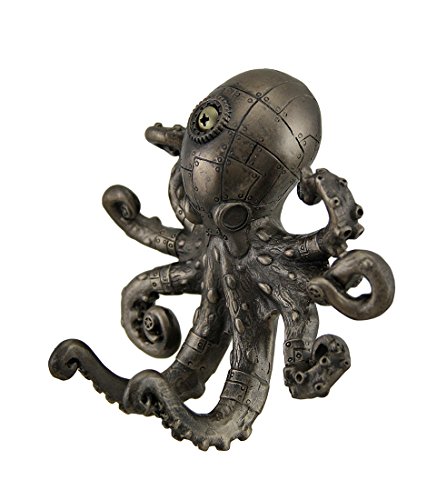 Zeckos Antique Bronze Finish Steampunk Octopus Wall Hook