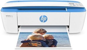 hp deskjet 3755 compact all-in-one wireless printer, hp instant ink, works with alexa - blue accent (j9v90a)