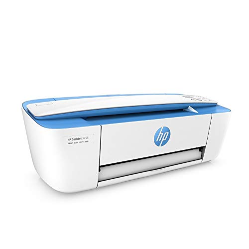 HP DeskJet 3755 Compact All-in-One Wireless Printer, HP Instant Ink, Works with Alexa - Blue Accent (J9V90A)