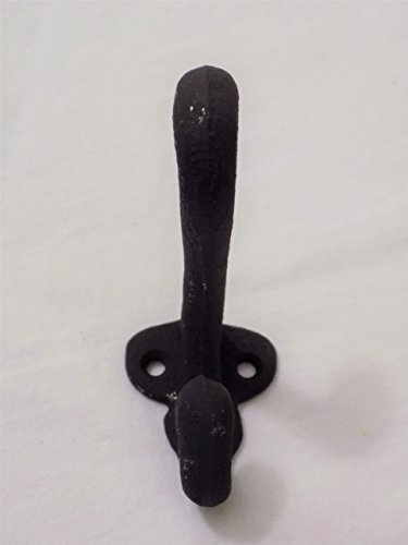 20 Cast Iron Black School Hat Coat Rack Hall Tree Hooks 3 1/4" Length