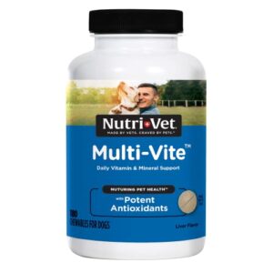 nutri-vet multi-vite chewables for adult dogs - daily vitamin and mineral support to support balanced diet - 180 count