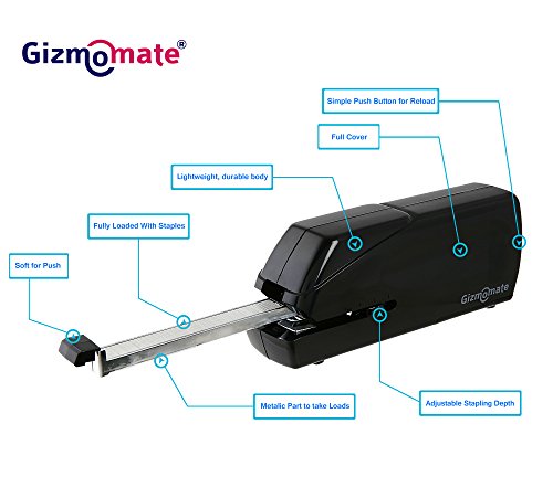 GM-X Automatic Electric Stapler, Heavy Duty Jam-Free 25 Sheet Full-Strip Capacity ✮ Free Staples & AC Cable with Extended Warranty ✮ Professional and Home Office Stapler