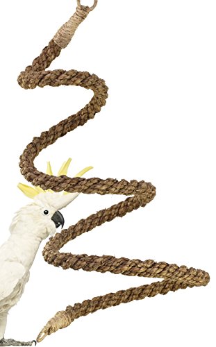 02066 Large Abaca Rope Boing Bird Toy Cage Toys Cage Amazon Macaw Cockatoo