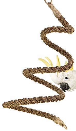 02066 Large Abaca Rope Boing Bird Toy Cage Toys Cage Amazon Macaw Cockatoo