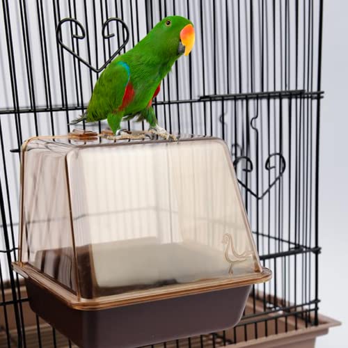 Saim Bird Bath Box, Small Bird Bath for Cage,Bird Cage Hanging Bath Bathing Box,Parrot Birdbath Shower Accessories