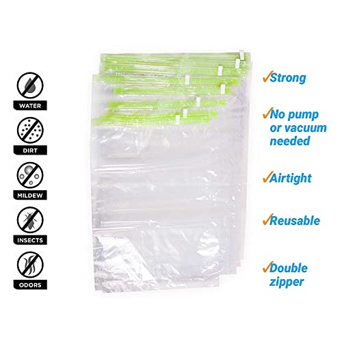 The Chestnut 8 Space Saver Bags - No Vacuum or Pump Needed - Roll-Up Compression Bags for Travel - Packing Bags - Travel Essentials - Compression Bag - Packing for Suitcases