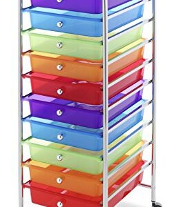 Whitmor 10 Drawer - Rolling Craft Organizer Cart - Chrome 15.25x13.50x35.25