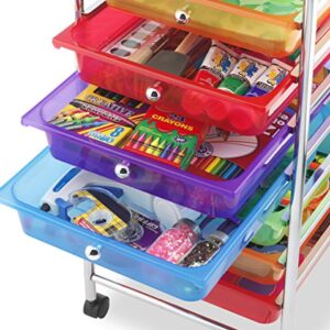 Whitmor 10 Drawer - Rolling Craft Organizer Cart - Chrome 15.25x13.50x35.25