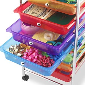 Whitmor 10 Drawer - Rolling Craft Organizer Cart - Chrome 15.25x13.50x35.25