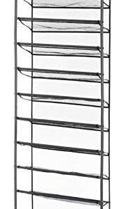 Whitmor 36 Pair Over The Door Shoe Rack, Gun Metal Gray